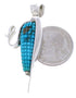 Southwestern Turquoise Silver Corn Reversible Pendant MW77508